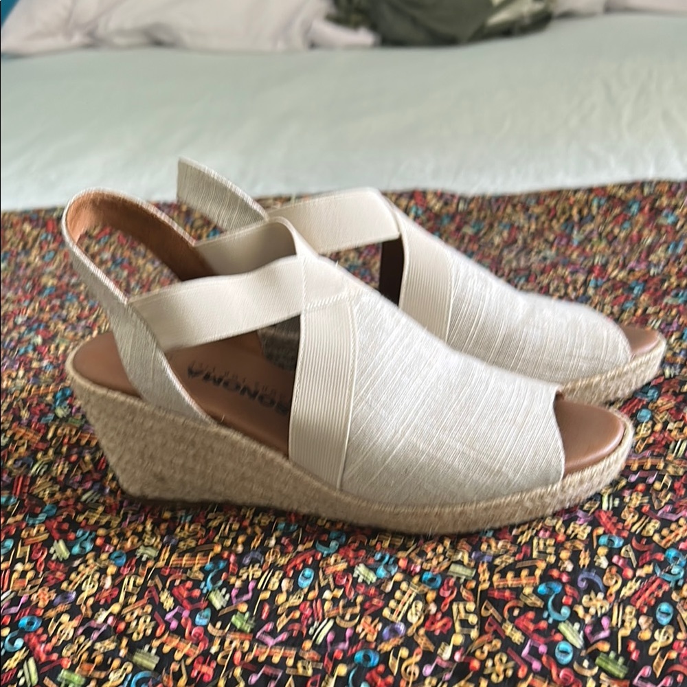 Sonoma Cream Wedge Sandals with Slingback Strap